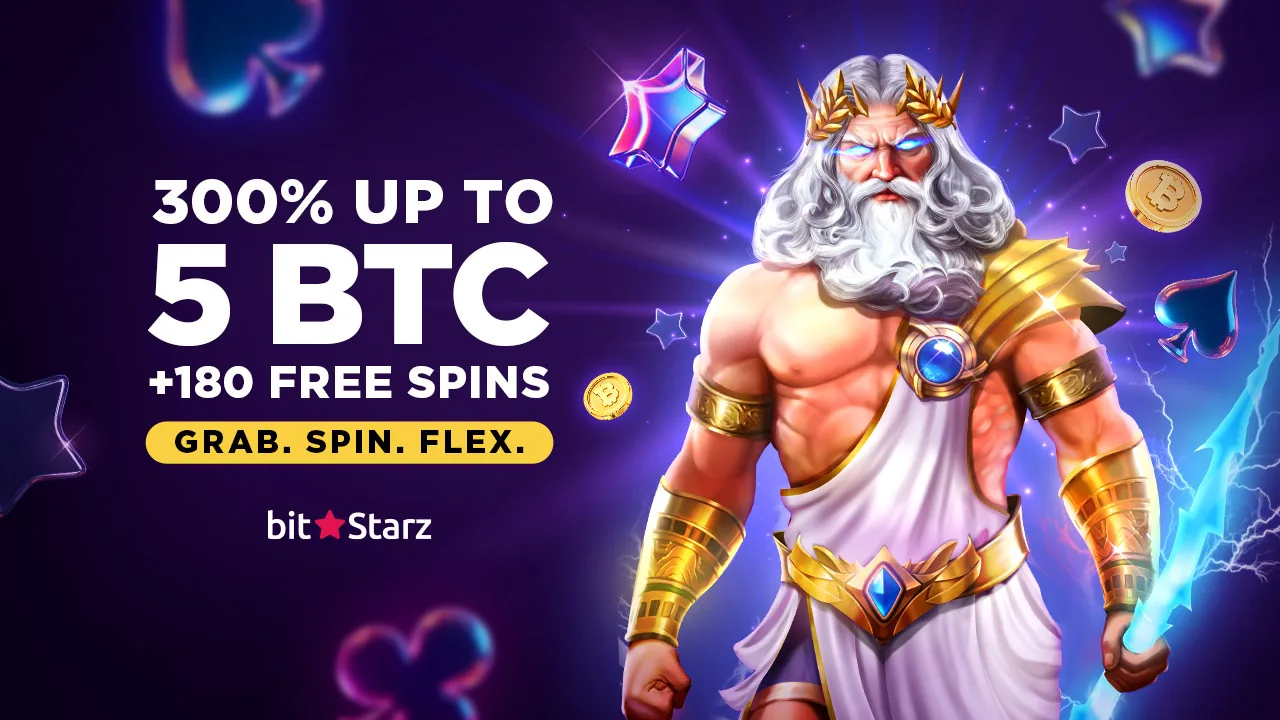 Official BitStarz Bitcoin casino banner connected to crypto payment checks