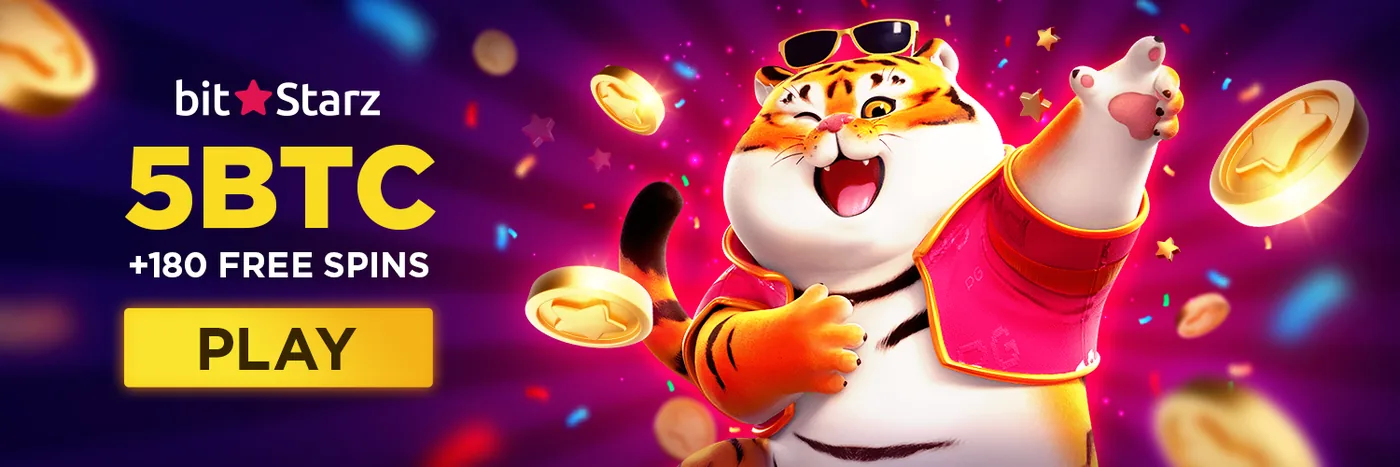 Official BitStarz welcome bonus banner with Bitcoin and free spins offer