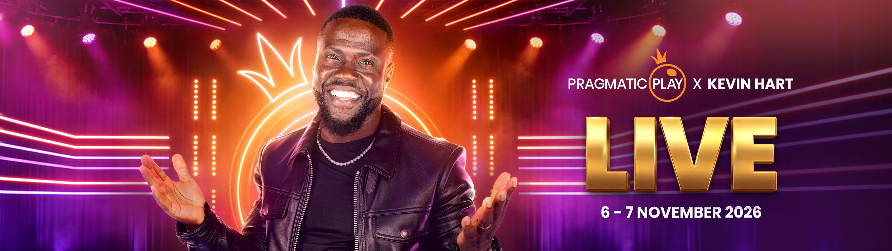Official Pragmatic Play Kevin Hart live casino event banner