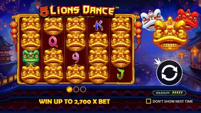 5 Lions Dance slot artwork