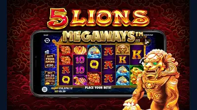5 Lions Megaways™ slot artwork