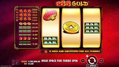 888 Gold (Excluding Korea) slot artwork