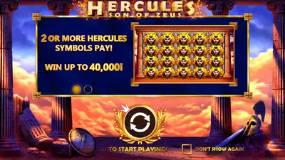 Hercules Son of Zeus slot artwork