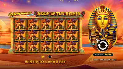 John Hunter and the Book of Tut Respin slot artwork