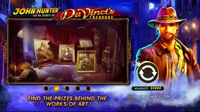John Hunter and the secrets of Da Vinci’s Treasure slot artwork