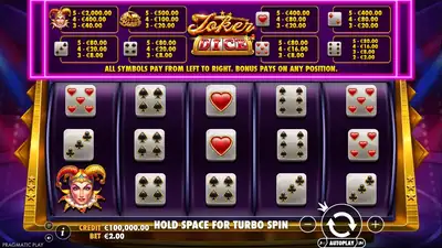 Joker’s Jewels Dice slot artwork