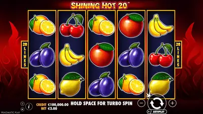 Shining Hot 20 slot artwork