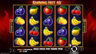 Shining Hot 40 slot artwork