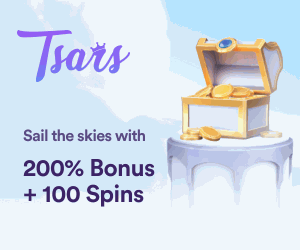 Tsars Casino welcome offer banner